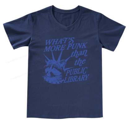 Pagewings What’s More Punk Than The Public Library V-neck T-shirt