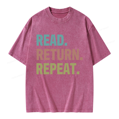 Pagewings Read Return Repeat Unisex Washed T-shirt