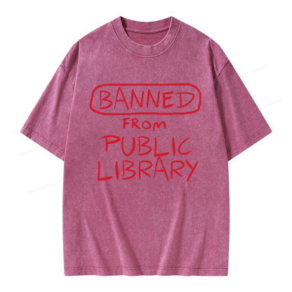 Pagewings Banned From Public Library Unisex Washed T-shirt