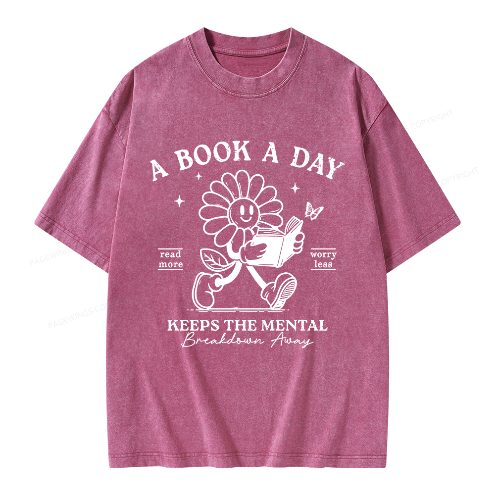 Pagewings Read More Worry Less Unisex Washed T-shirt