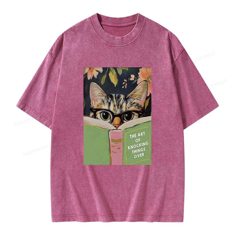 Pagewings The Art of Knocking Things Over Unisex Washed T-shirt