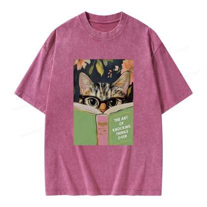 Pagewings The Art of Knocking Things Over Unisex Washed T-shirt