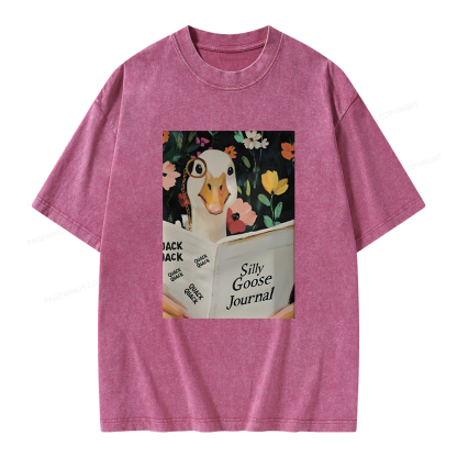 Pagewings Silly Goose Journal Unisex Washed T-shirt