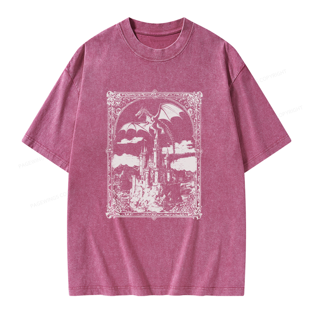 Pagewings Vintage Dragon Unisex Washed T-shirt