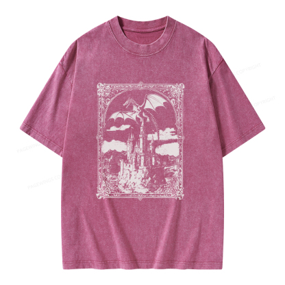 Pagewings Vintage Dragon Unisex Washed T-shirt