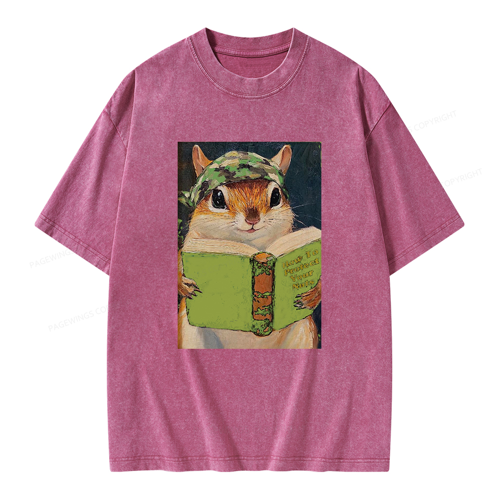 Pagewings How To Protect Your Nuts Unisex Washed T-shirt