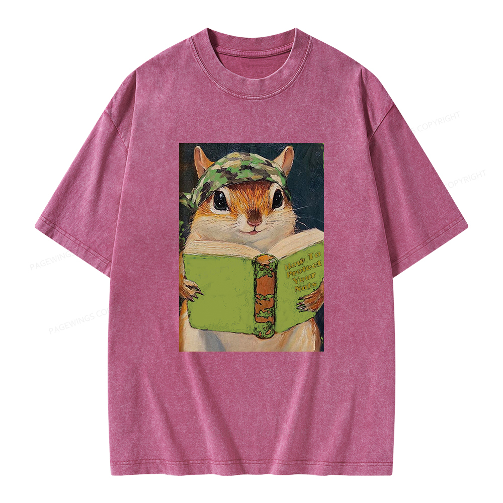Pagewings How To Protect Your Nuts Unisex Washed T-shirt