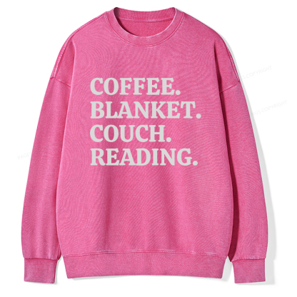 Pagewings Coffee Blanket Couch Reading Unisex Washed Sweatshirt