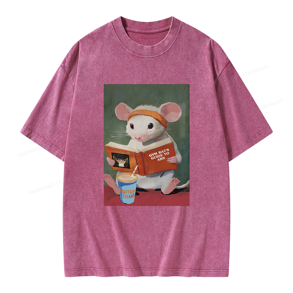 Pagewings Gym Rat's Guide To Abs Unisex Washed T-shirt