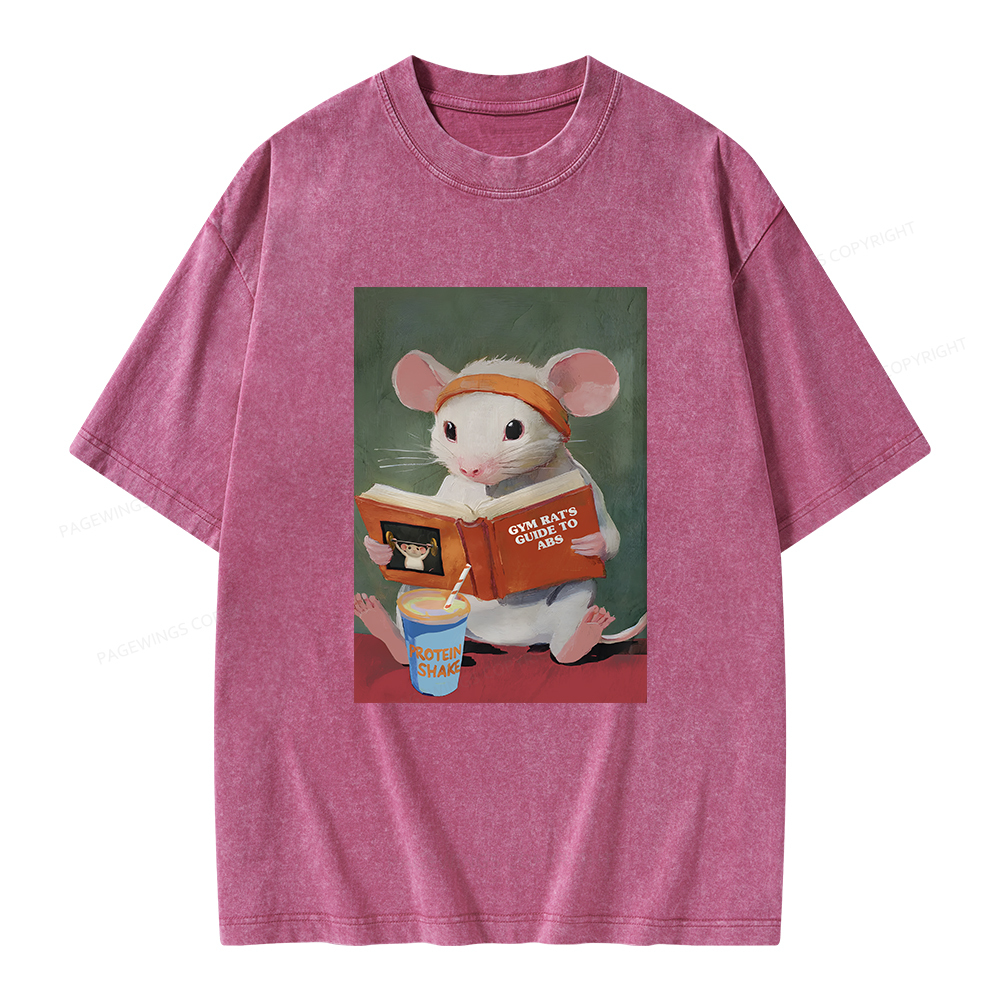 Pagewings Gym Rat's Guide To Abs Unisex Washed T-shirt
