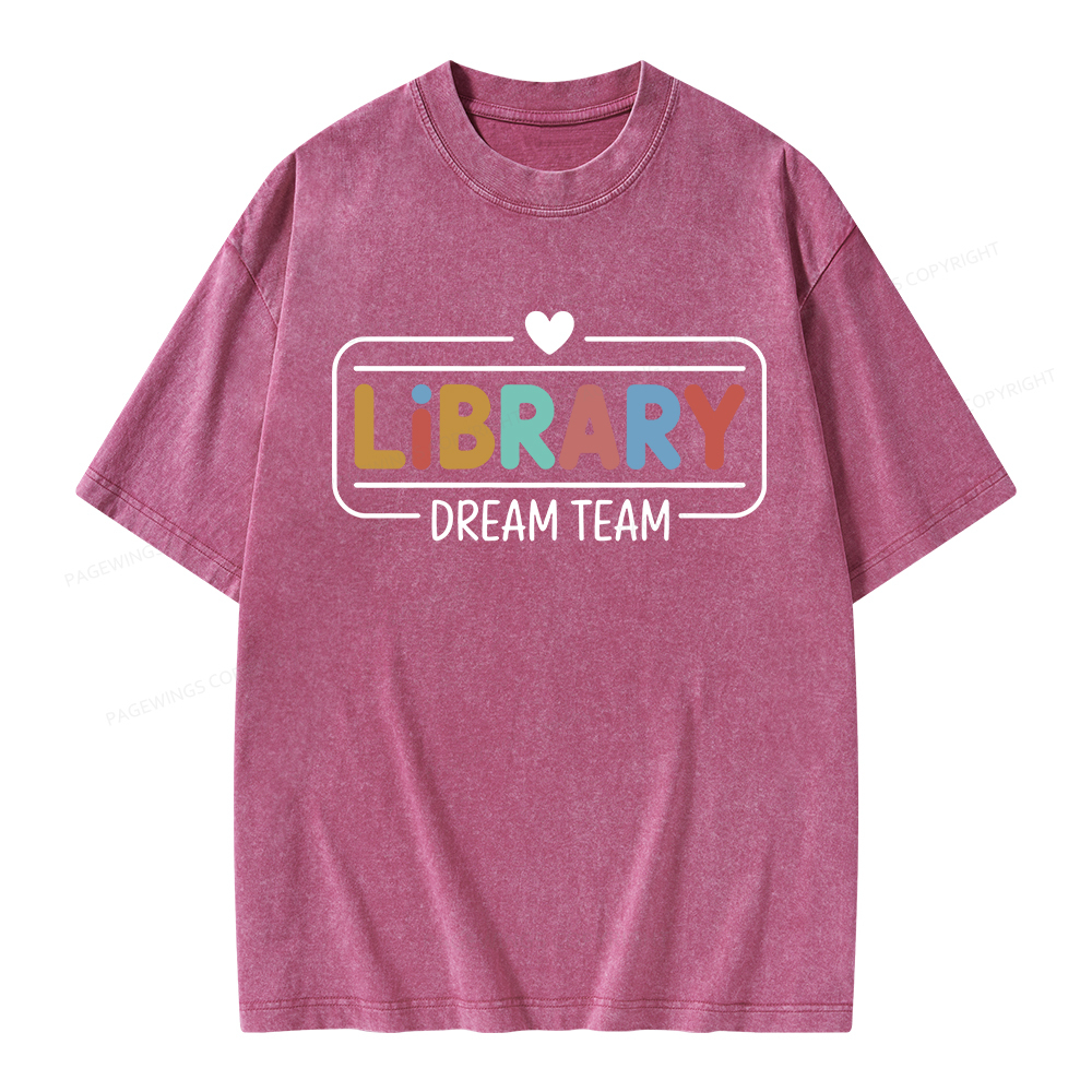 Pagewings Library Dream Team Unisex Washed T-shirt