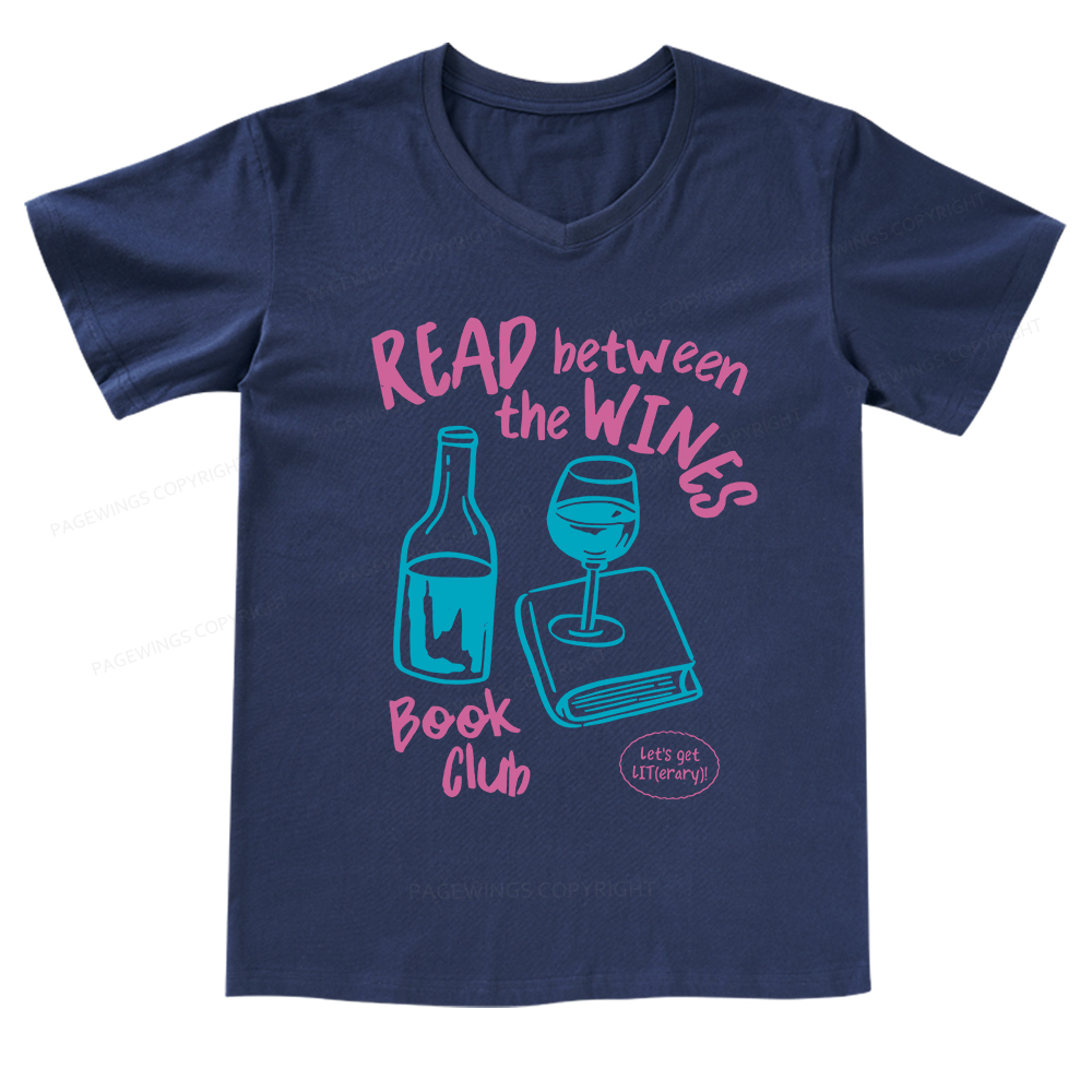 Pagewings Wine Lover Book Club V-neck T-shirt