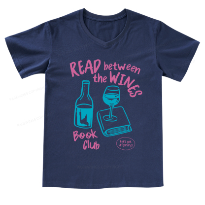 Pagewings Wine Lover Book Club V-neck T-shirt