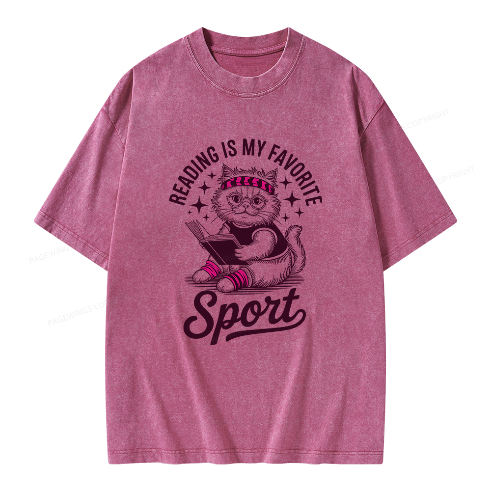 Pagewings Reading is My Favorite Sport Unisex Washed T-shirt