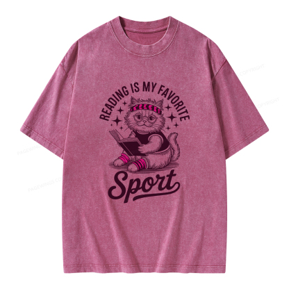 Pagewings Reading is My Favorite Sport Unisex Washed T-shirt