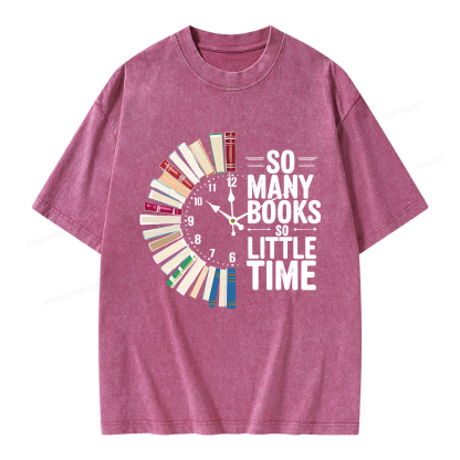 Pagewings So Many Books So Little Time Unisex Washed T-shirt