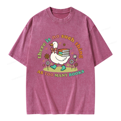 Pagewings Cute Bookish Goose Unisex Washed T-shirt