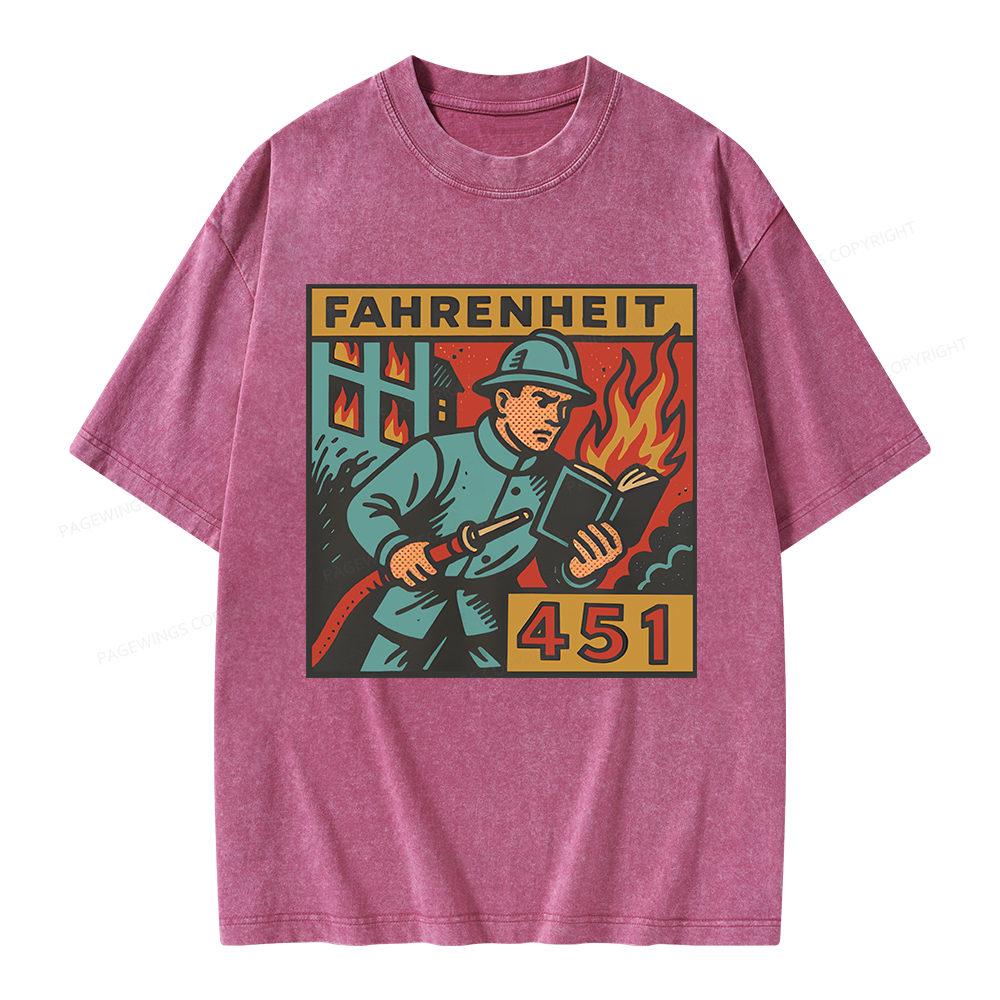 Pagewings Literature 451 Unisex Washed T-shirt