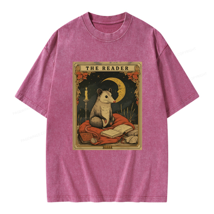 Pagewings The Reader Tarot Card Unisex Washed T-shirt