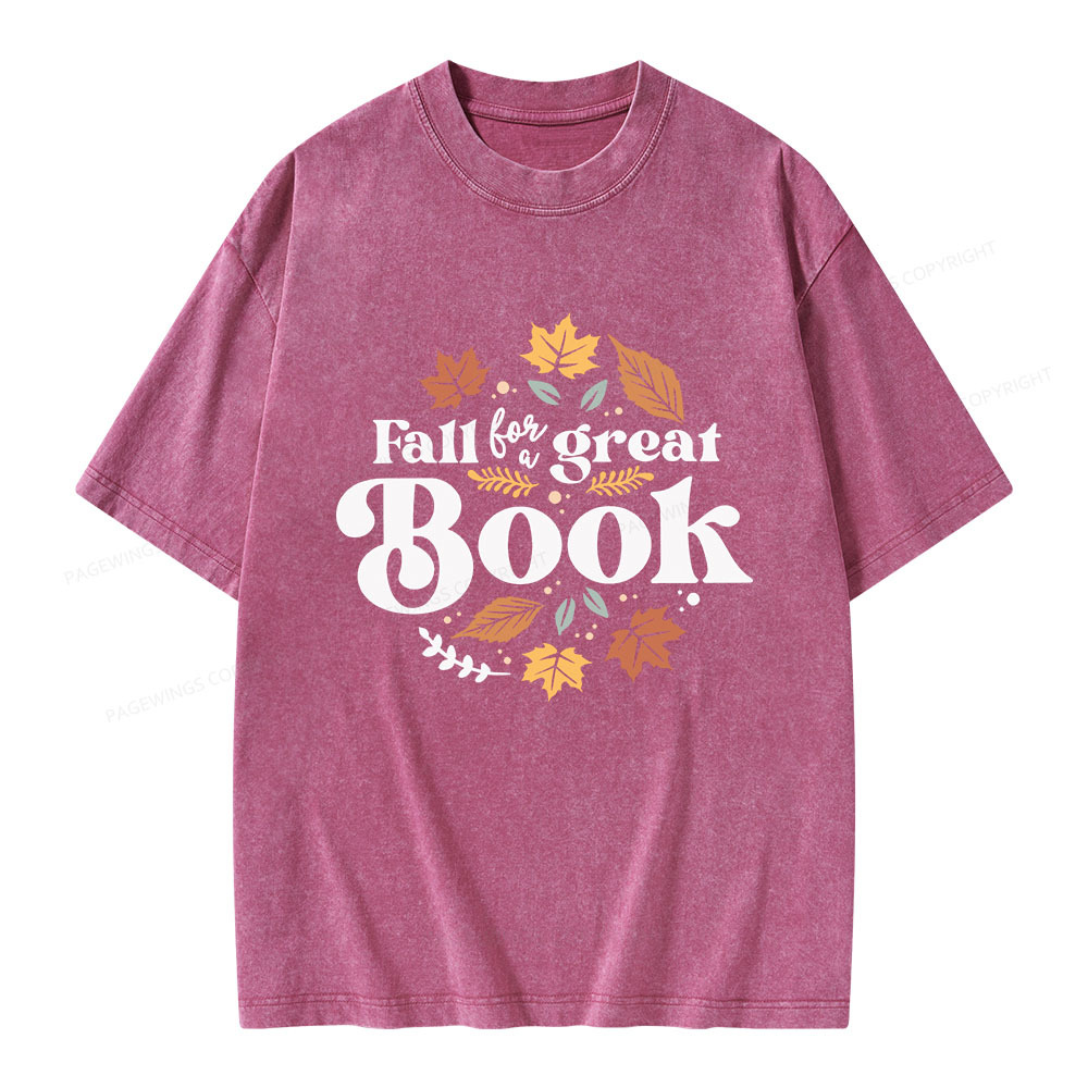 Pagewings Thanksgiving Fall For A Great Book Unisex Washed T-shirt