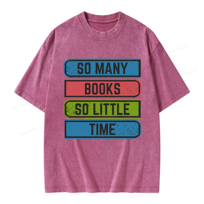 Pagewings So Many Books So Little Time Unisex Washed T-shirt