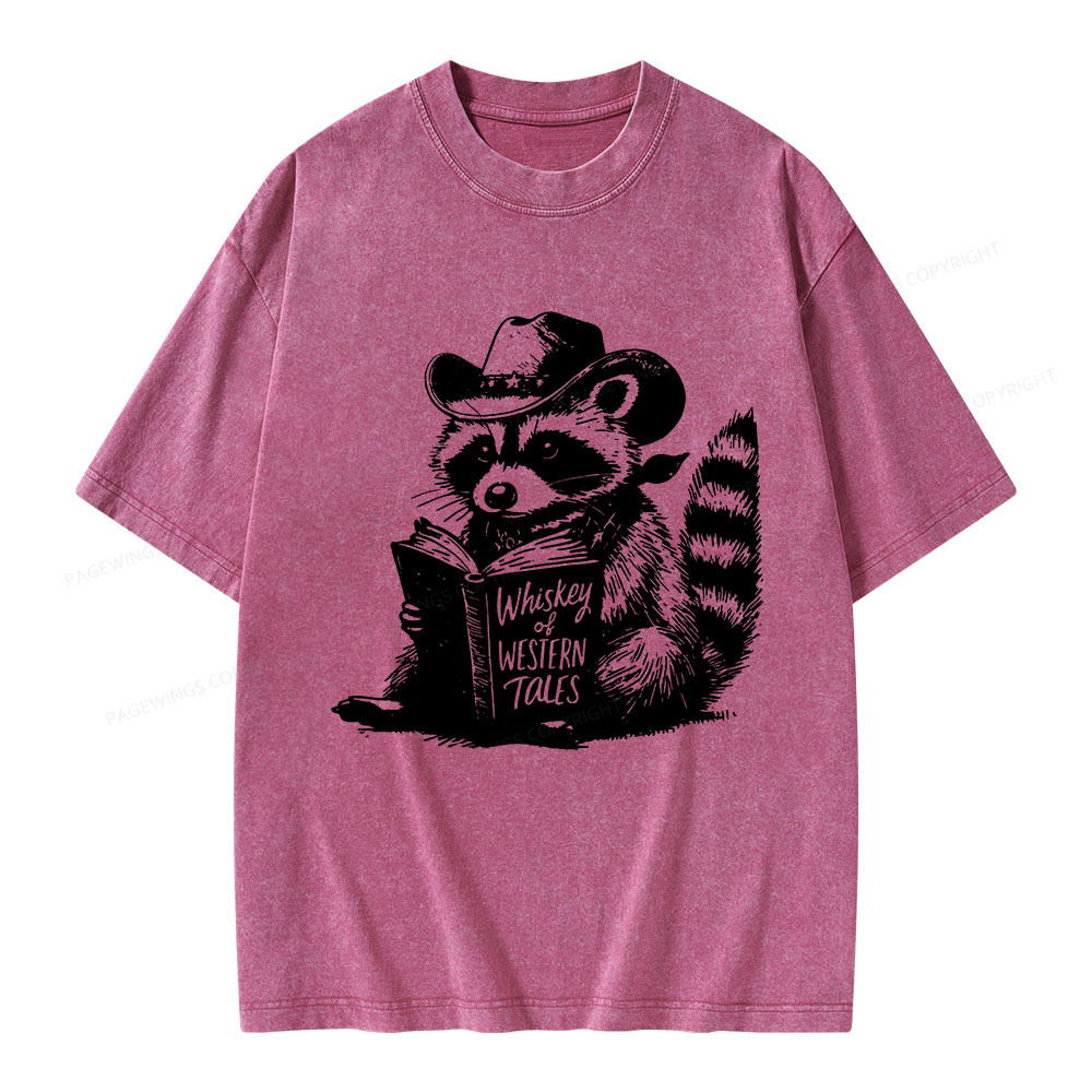Pagewings Whiskey of Western Tales Unisex Washed T-shirt