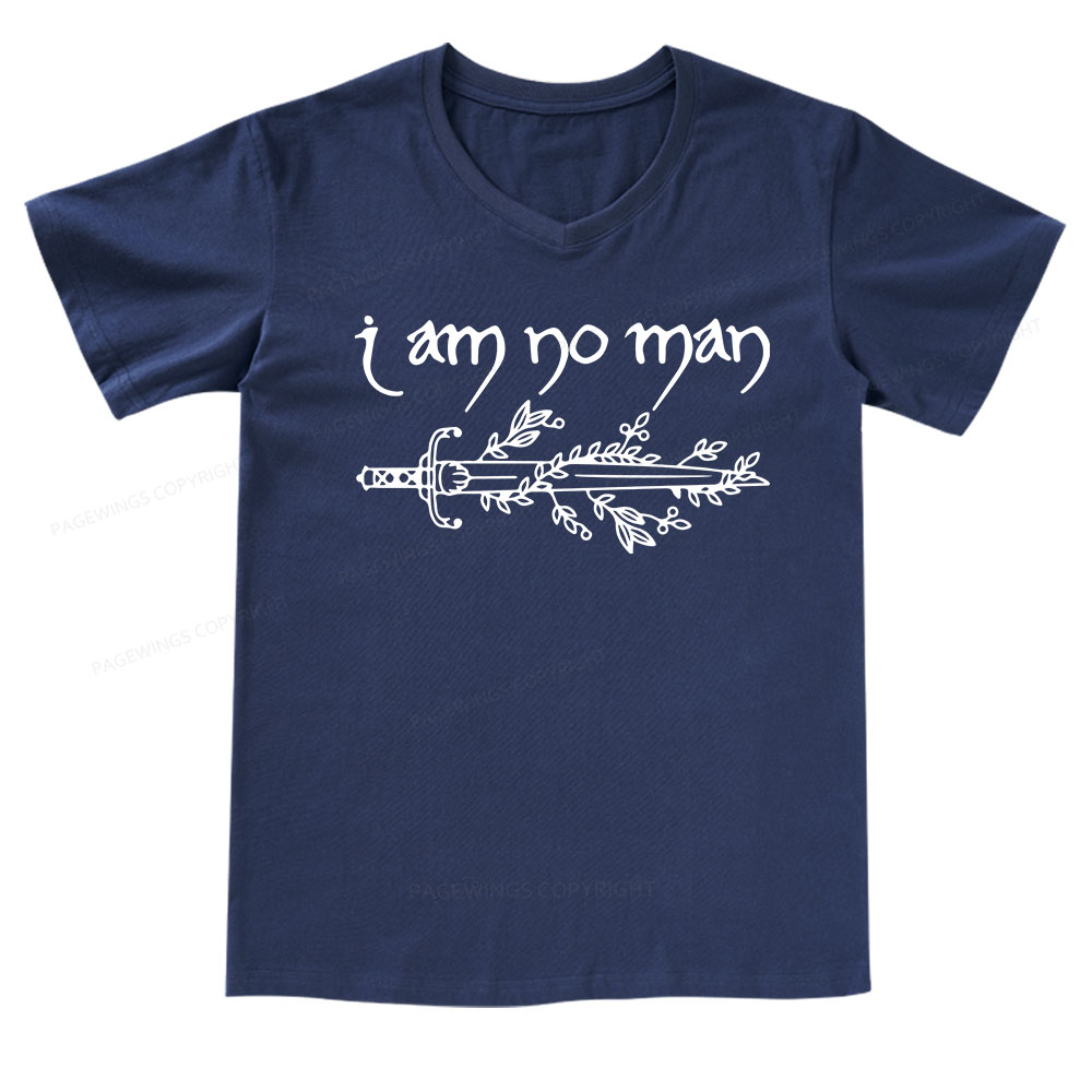 Pagewings I Am No Man V-neck T-shirt