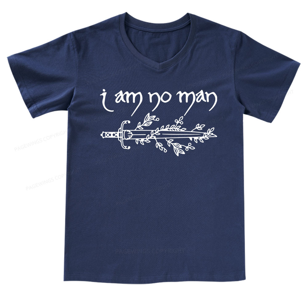 Pagewings I Am No Man V-neck T-shirt