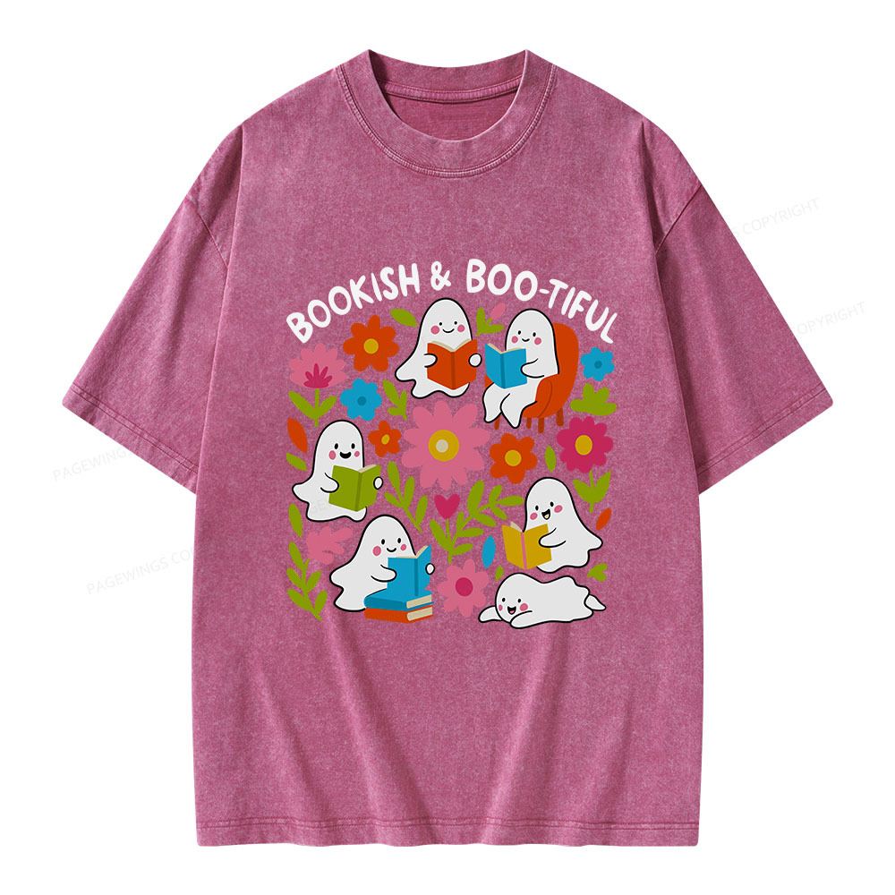 Pagewings Bookish & Boo-tiful Unisex Washed T-shirt