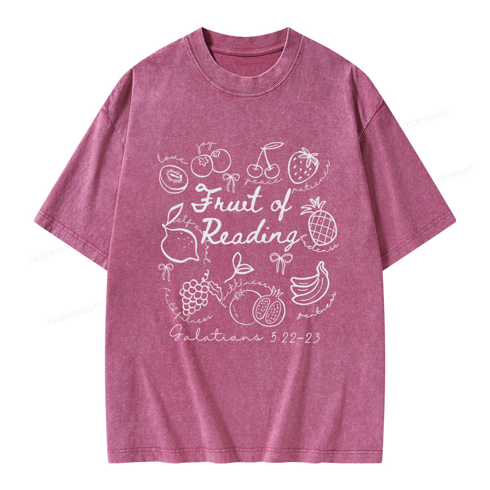 Pagewings Fruit Of Reading Unisex Washed T-shirt