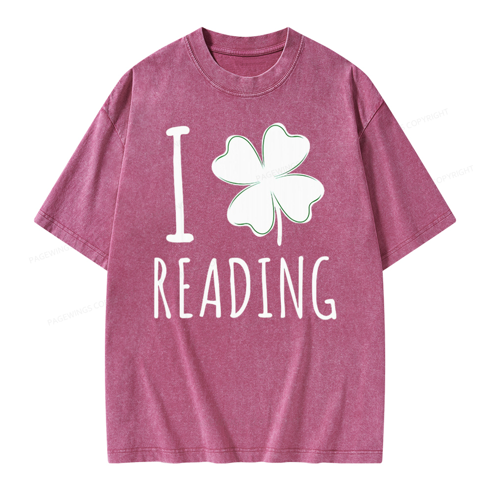Pagewing St Patricks Day Book Lover Shirt Unisex Washed T-shirt