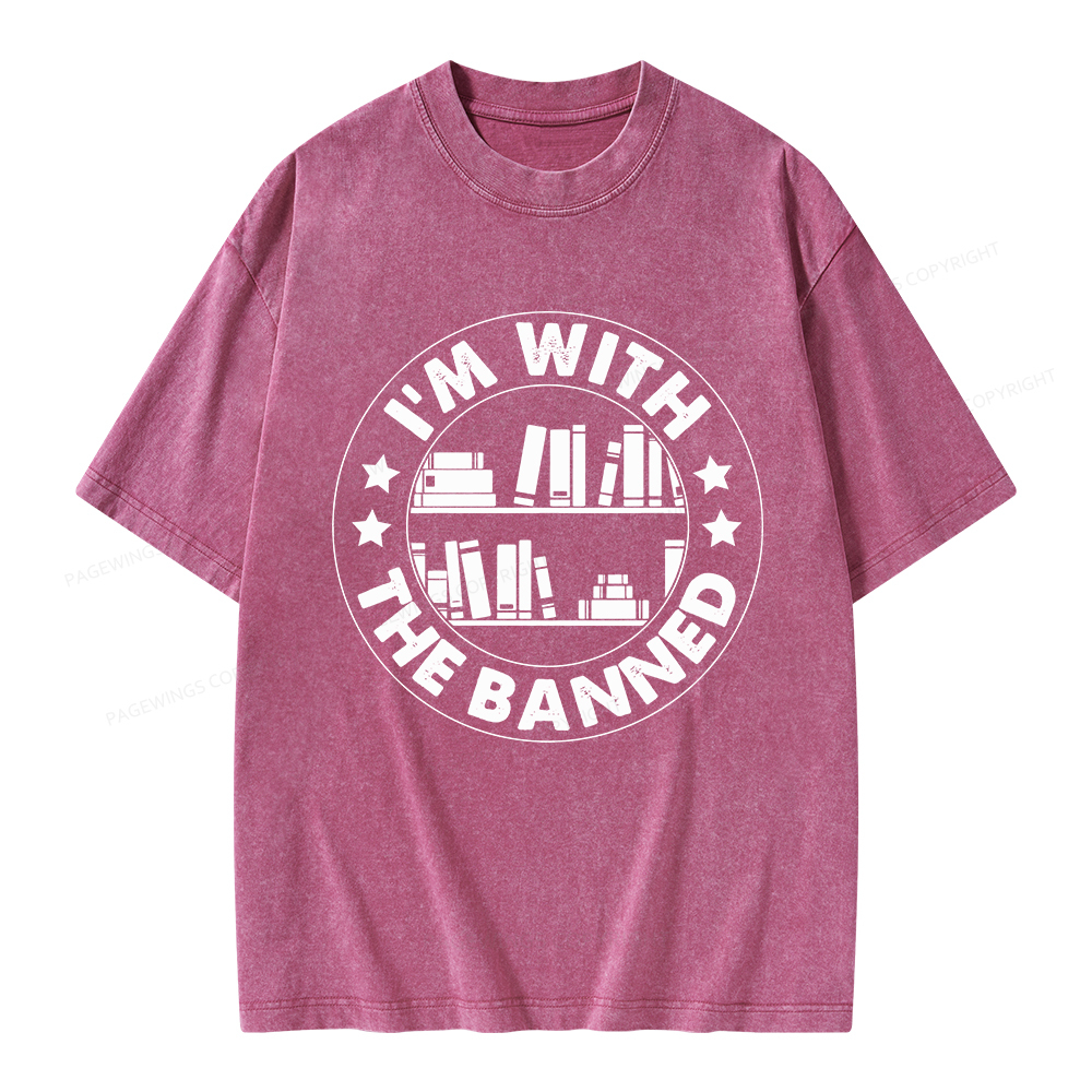 Pagewings I'm With The Banned Unisex Washed T-shirt