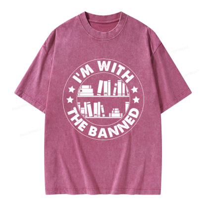 Pagewings I'm With The Banned Unisex Washed T-shirt