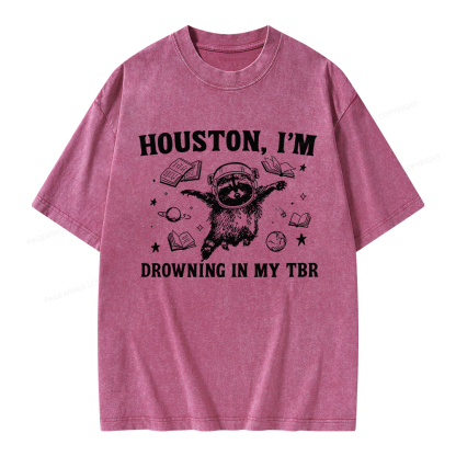 Pagewings Houston I’m Drowning In My TBR Unisex Washed T-shirt