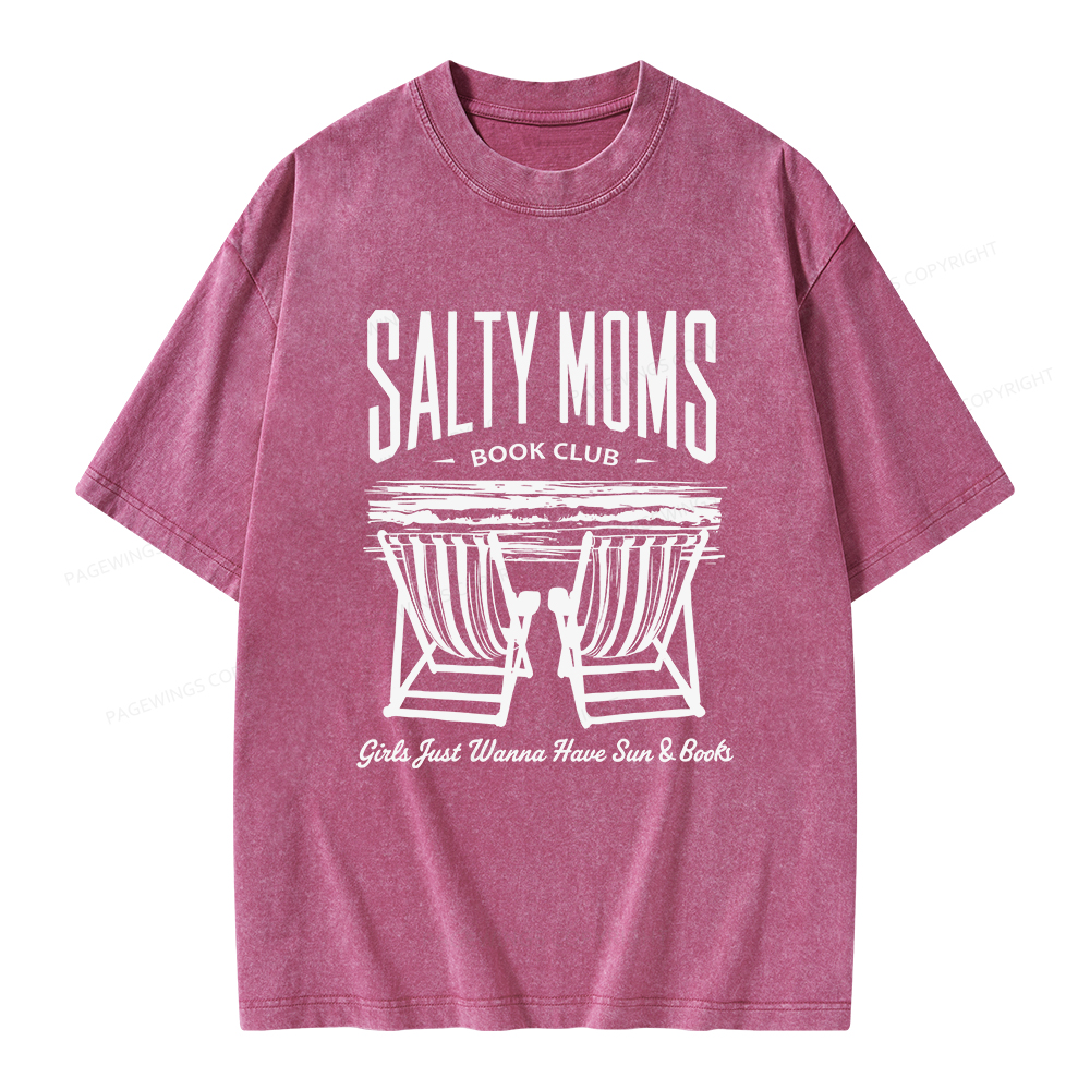 Pagewings Salty Moms Book Club Unisex Washed T-shirt