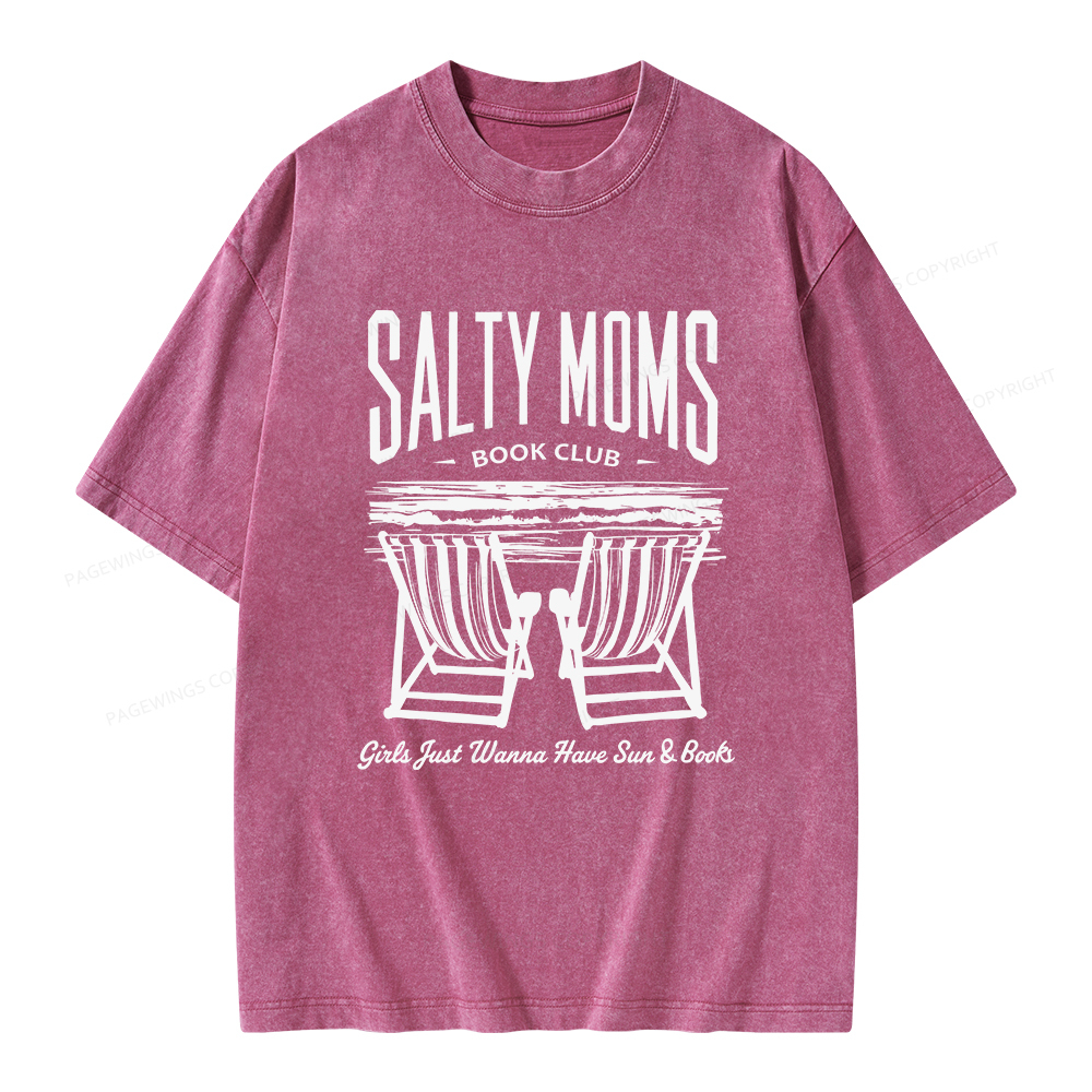 Pagewings Salty Moms Book Club Unisex Washed T-shirt