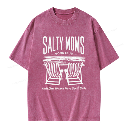 Pagewings Salty Moms Book Club Unisex Washed T-shirt