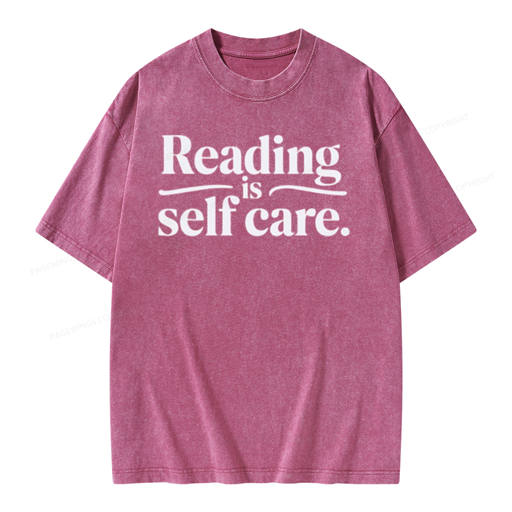 Pagewing Reading Self Care Unisex Tee Unisex Washed T-shirt