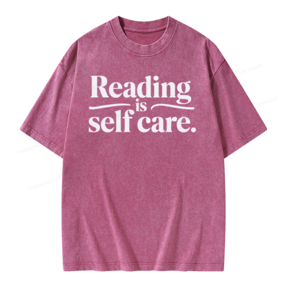 Pagewing Reading Self Care Unisex Tee Unisex Washed T-shirt