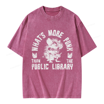 Pagewings What's More Punk Than The Public Library Unisex Washed T-shirt