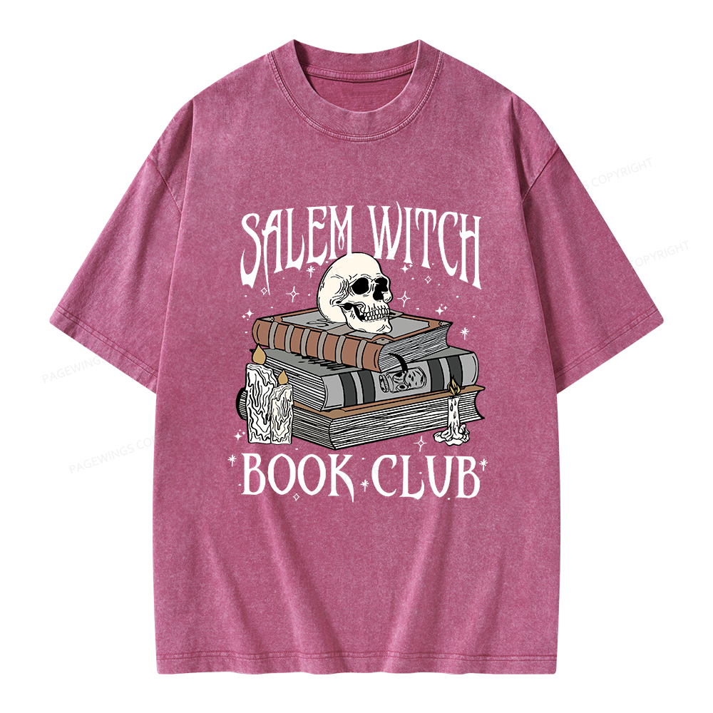 Pagewings Salem Witch Book Club Unisex Washed T-shirt