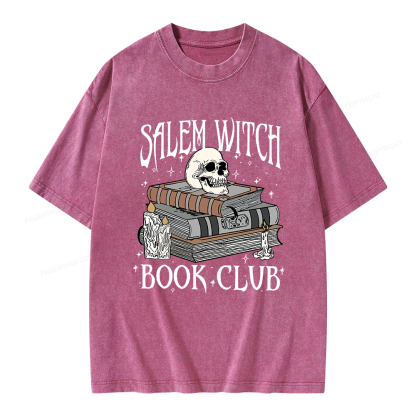 Pagewings Salem Witch Book Club Unisex Washed T-shirt