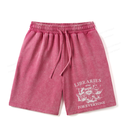Pagewings Libraries Are For Everyone Unisex Washed Shorts