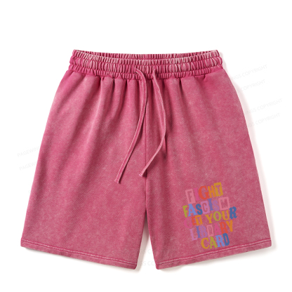 Pagewings Get Your Library Card Unisex Washed Shorts