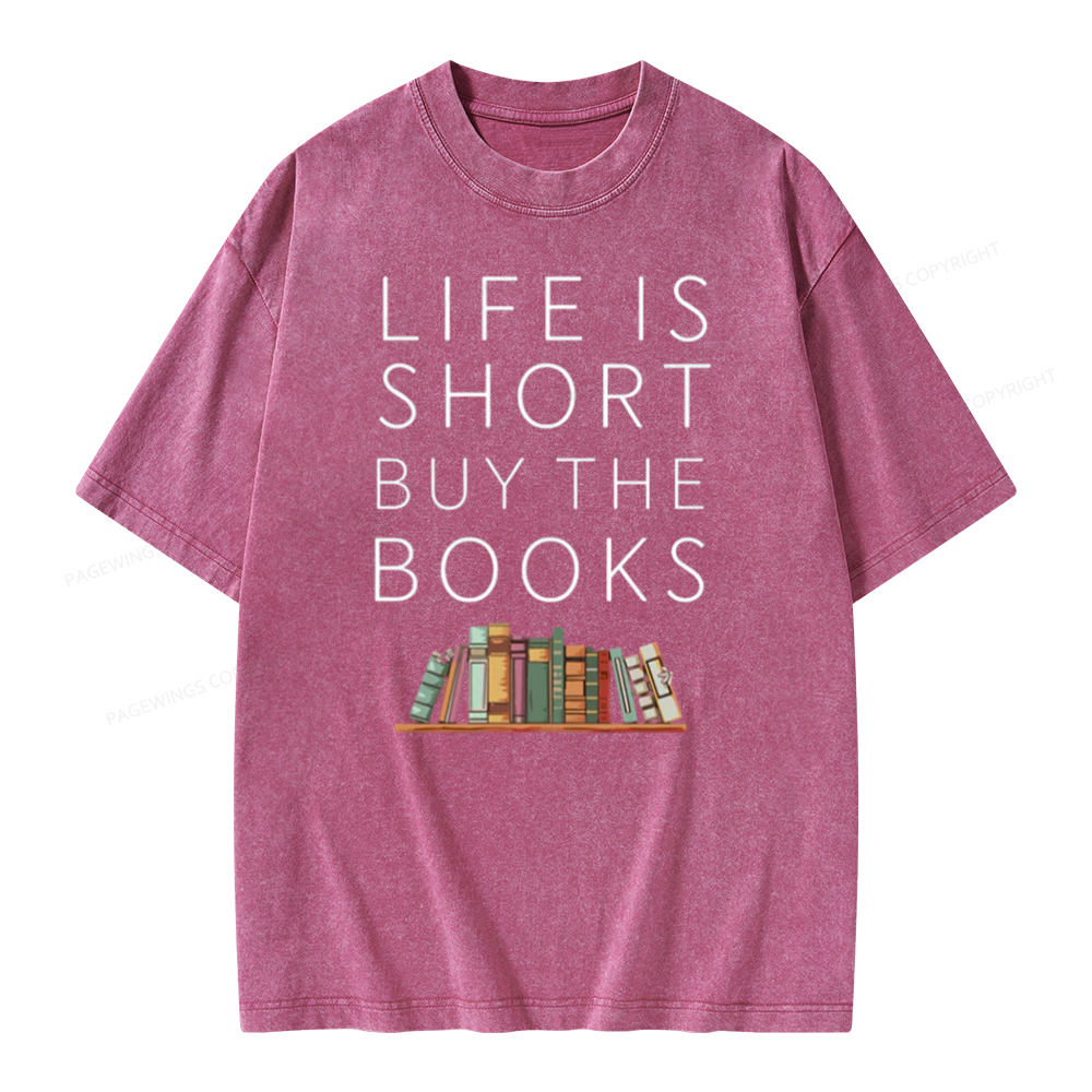 Pagewing Buy The Books Unisex Tee Unisex Washed T-shirt