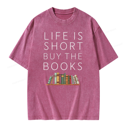 Pagewing Buy The Books Unisex Tee Unisex Washed T-shirt