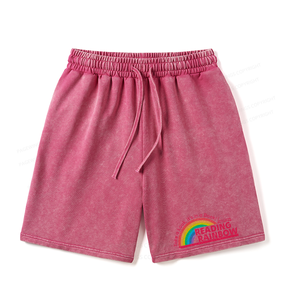 Pagewings Reading Rainbow Unisex Washed Shorts