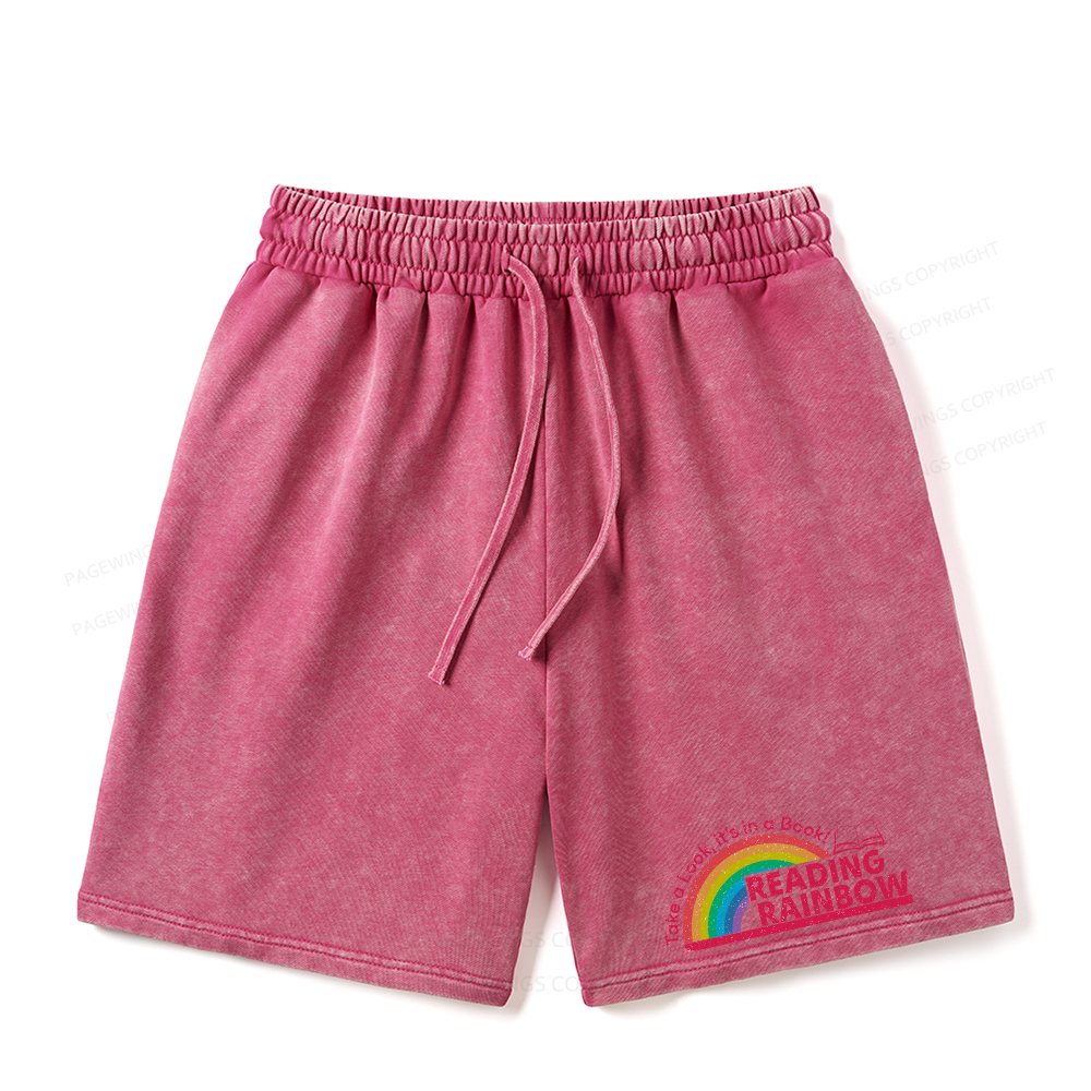 Pagewings Reading Rainbow Unisex Washed Shorts