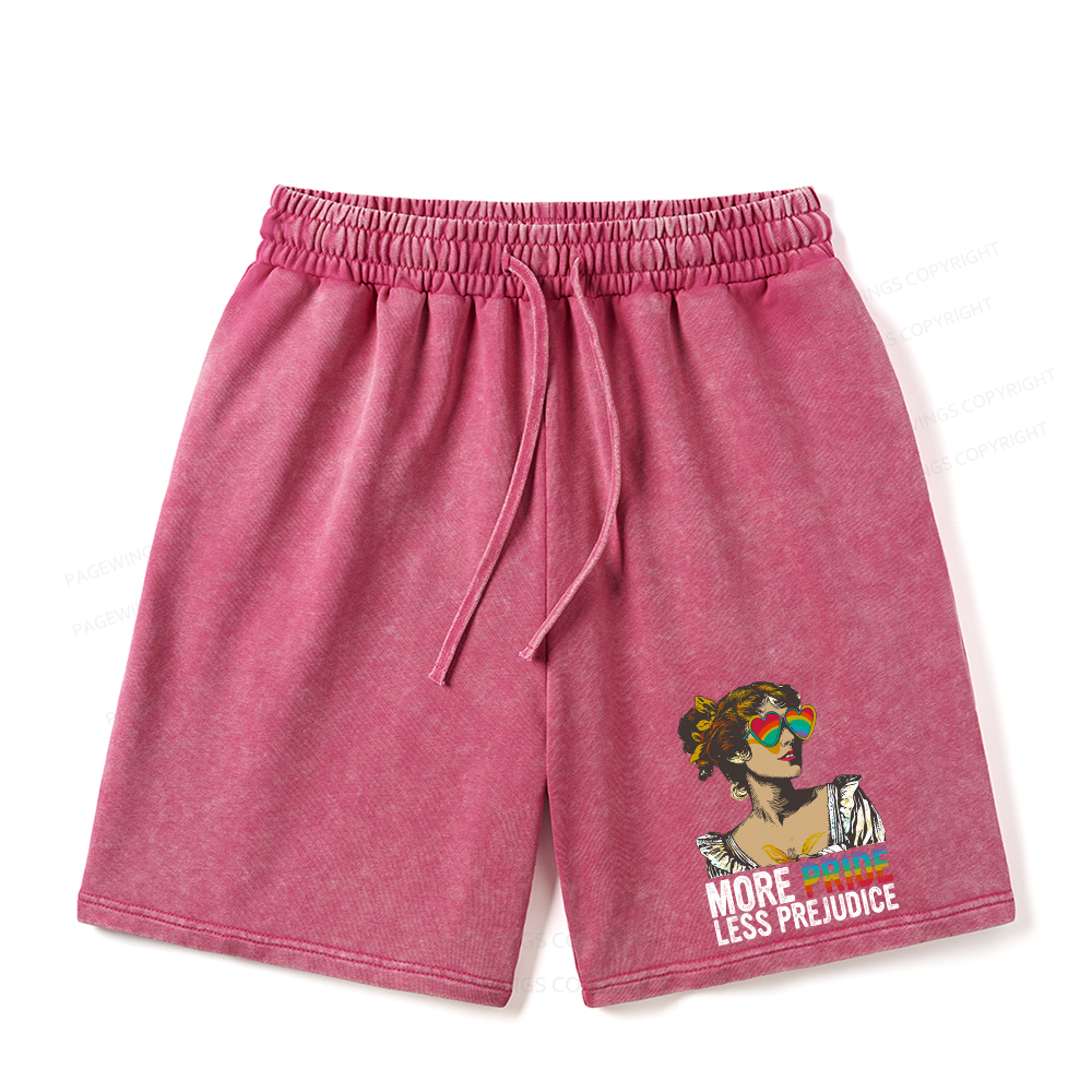 Pagewings More Pride Less Prejudice Unisex Washed Shorts