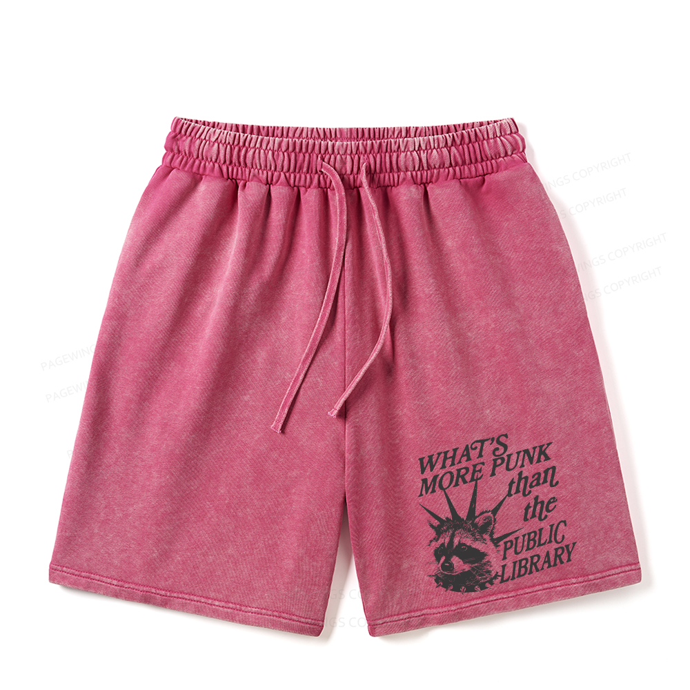 Pagewings What’s More Punk Than The Public Library Unisex Washed Shorts